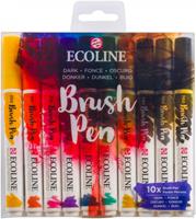 brushpennen donkere kleuren Ecoline 10 stuks