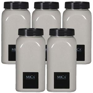 Mica Decorations 5x potjes hobby/decoratiezand creme wit 650 ml -