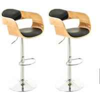 CLP 2er Set Barhocker Kingston Mit Kunstlederbezug I Höhenverstellbarer Barstuhl Mit Robustem Metallgestell