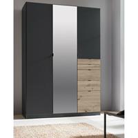 rauch Kleiderschrank Drehtüren Stauraum mit Spiegel ca. 136 cm AD644.02L6 ONTARIO Grau / Artisan Eiche-'SW15949'
