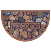 Home affaire Mat Welcome bruin Design robuust, gemakkelijk in onderhoud, antislip, halfrond, met tekst