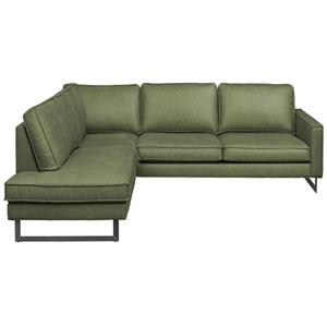 HomingXL Hoekbank / Loungebank Stuart | Links | Lederlook Missouri groen 10 | 1,97 x 2,48 mtr