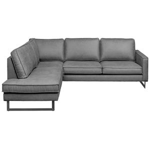 HomingXL Hoekbank / Loungebank Stuart | Links | Lederlook Missouri antraciet 09 | 1,97 x 2,48 mtr