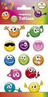 Funny Products kindertattoos Funny Faces junior papier 12 stuks