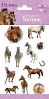 Funny Products kindertattoos Horses junior papier 12 stuks