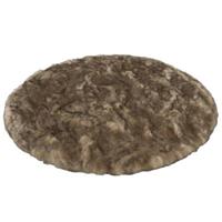 Pergamon Luxus Super Soft Fellteppich Aspen Rund Meliert Kunstfelle braun Gr. 120 x 120