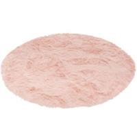 Pergamon Luxus Super Soft Fellteppich Aspen Rund Meliert Kunstfelle rosa Gr. 80 x 80