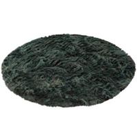 Pergamon Luxus Super Soft Fellteppich Aspen Rund Meliert Kunstfelle petrol Gr. 80 x 80