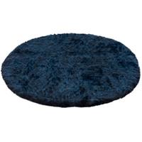 Pergamon Luxus Super Soft Fellteppich Aspen Rund Meliert Kunstfelle dunkelblau Gr. 80 x 80
