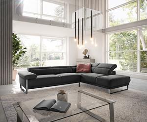 W.Schillig Ecksofa Floyd 300x230 Schwarz Ottomane rechts Kopfteilverstellung by W. Schillig