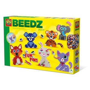 SES strijkkralenset Beedz FunPins dieren junior 2133 delig