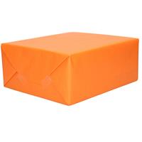 Bellatio 1x Rol kraft inpakpapier oranje 200 x 70 cm -
