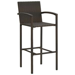 vidaXL Barkrukken 4 st poly rattan bruin