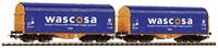 PIKO 58396 H0 2er-Set Schiebeplanenwagen Wascosa der SBB