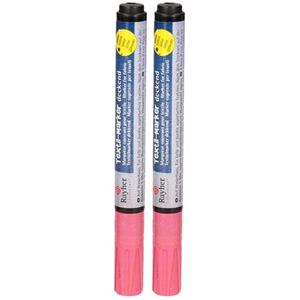 Rayher hobby materialen 2x stuks roze glitter textielstift -