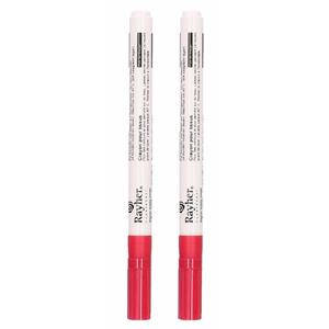 Rayher hobby materialen 2x stuks fuchsia roze textielstift met fijne punt -
