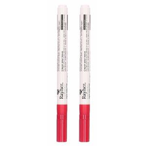 Rayher hobby materialen 2x stuks fuchsia roze textielstift met fijne punt -