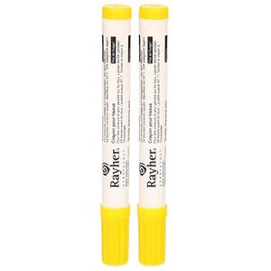 Rayher hobby materialen 2x stuks gele textielstift met dikke punt -