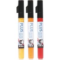 Creative Company Acryl-Stifte, 3 Stück, gelb, orange und rot