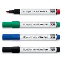 Sigel Marker non-permanent 1-3mm farbig sortiert VE=4 Stück