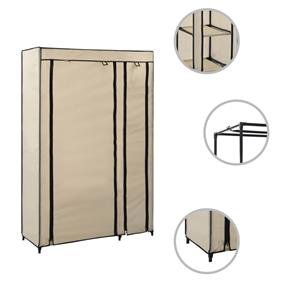 vidaXL Faltschrank Creme 110x45x175 cm Stoff 