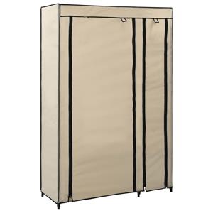 vidaXL Faltschränke 2 Stk. Creme 110x45x175 cm Stoff 