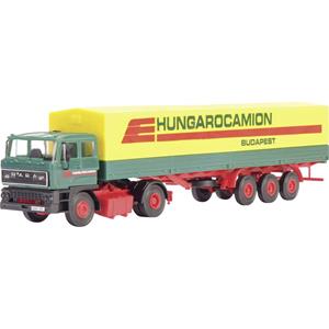 Kibri 14699 H0 RABA 2-assige trekker met HUNGAROCAMION vlakoplegger