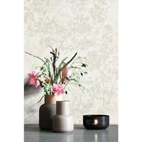 NEWROOM Tapete Creme Vliestapete Blumen - Blumentapete Floral Weiß Beige Blätter Blüten Mustertapete Modern Natur - Creme