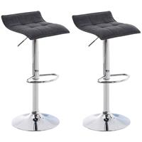 CLP 2er Set Barhocker Madison Stoff-dunkelgrau