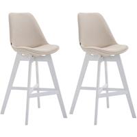 CLP Set van 2 barkrukken Cannes Wit Frame Stof