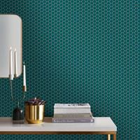 ART FOR THE HOME WOW - Vliestapete - Hexagon Chic - Grün - 1005x52 cm