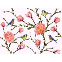 A.S. CREATIONS DD118538 LittleBirds Designwalls fototapete blumen vögel rosen 255 x 350 cm (4 Teile) Fototapeten online entdecken - Grau, Pink / Rosa