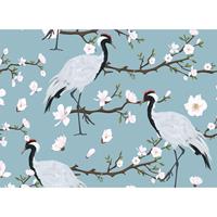A.S. CREATIONS A.s.creations - DD118584 JapaneseCranes Designwalls fototapete blumen vögel 255 x 350 cm (4 Teile) Fototapeten Online-Shop - Blau, Weiß