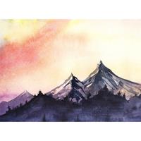 A.S. CREATIONS A.s.creations - DD118606 MountainPaint1 Designwalls fototapete berge natur 255 x 350 cm (4 Teile) Fototapeten online entdecken - Gelb, Grau