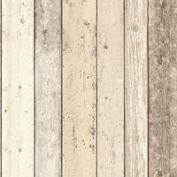 A.S. CREATIONS Holz-Tapete weiß crème beige | Shabby Chic-Tapete Holzoptik 8951-10 | Vliestapete Holz 895110 | Holz-Tapete für Wohnzimmer, Schlafzimmer und Ba