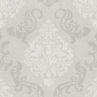 A.S. CREATIONS Barock-Tapete hellgrau silber weiß | Ornament-Tapete Glitzer 95372-1 | Vliestapete barock 953721 | Neobarock-Glitzer-Tapete für Schlafzimmer & Flur!