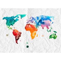 A.S. CREATIONS A.s.creations - DD118698 ColourfulWorld2 Designwalls fototapete weltkarte 255 x 350 cm (4 Teile) Fototapeten online entdecken - Bunt, Weiß