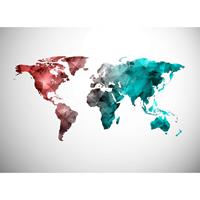 A.S. CREATIONS A.s.creations - DD118708 WorldGraphic2 Designwalls fototapete weltkarte 255 x 350 cm (4 Teile) Fototapeten Online-Shop - Blau, Weiß