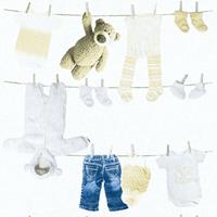 A.S. CREATIONS Mustertapete Tapeten mit Muster Tapete Babyzimmer Beige Crème Blau Weiß Vliestapete Beige Crème Blau Weiß 358441 35844-1 - Beige / Crème, Blau, Weiß