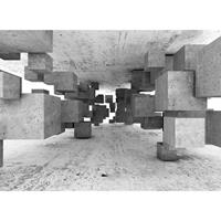 A.S. CREATIONS A.s.creations - DD118742 ConcreteTetris Designwalls fototapete 3d betonoptik 255 x 350 cm (4 Teile) Fototapeten online entdecken - Grau, Weiß