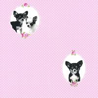 A.S. CREATIONS Tapete mit Punkten Tapete Kinderzimmer Pink Rosa Schwarz Anthrazit Vliestapete Pink Rosa Schwarz Anthrazit 358511 35851-1 - Pink / Rosa, Schwarz /