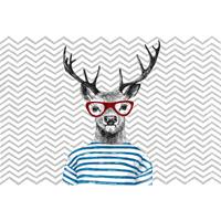 A.S. CREATIONS A.s.creations - DD118170 ModernDeer1 Atelier 47 fototapete tiere grafik modern 270 x 400 cm (4 Teile) Online Fototapeten bestellen - Blau, Grau