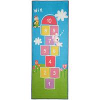 RELAXDAYS Kinderteppich Hüpfspiel, 180 x 70 cm, 10 Hüpfkästchen, Kurzflor, gummierte Unterseite, Spielteppich, bunt