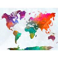 A.S. CREATIONS A.s.creations - DD118802 GlobalMap Designwalls fototapete weltkarte 255 x 350 cm (4 Teile) Fototapeten Online-Shop - Bunt, Grau