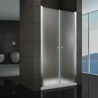 I-FLAIR Duschtür Pendeltür Nischentür Duschabtrennung Schwingtür Dusche Satiniert 68-72 cm 195cm Höhe