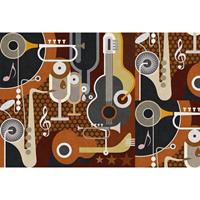 A.S. CREATIONS A.s.creations - Fototapete wall of sound1 DD113332 Livingwalls Walls by Patel Vliestapete Beige Braun Creme Grau Orange Schwarz Braun Weiss - Grau,