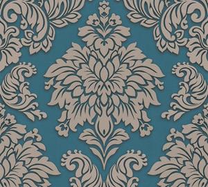 A.S. CREATIONS Barock-Tapete Ornament-Tapete Beige Crème Blau Silber Vliestapete Beige Crème Blau Silber 368985 36898-5 - Beige / Crème, Blau, Silber