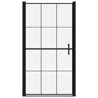 vidaXL Douchedeur 100x178 cm gehard glas zwart