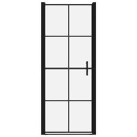 vidaXL Douchedeuren 81x195 cm gehard glas zwart