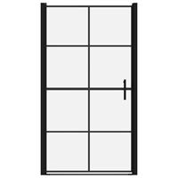 VIDAXL Duschtür Hartglas 100x178 cm Schwarz